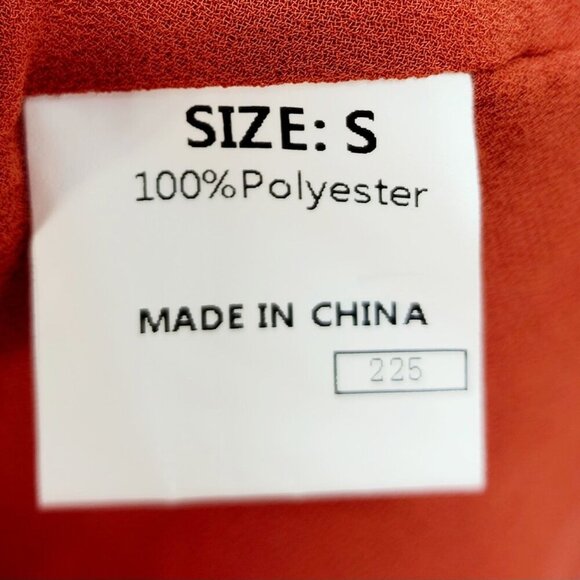 Red Floral Ruffle Hem Wrap Dress  Long Sleeves & Tie Waist By Dokotoo Size S - Picture 5 of 11